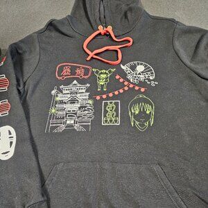 VINTAGE Spirited Away Hoodie Sweatshirt Black No Face Plus 2001